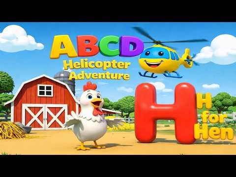 ABCD helicopter Adventure 🚁🚁 | kids learning class with flying fun | A to Z for kids