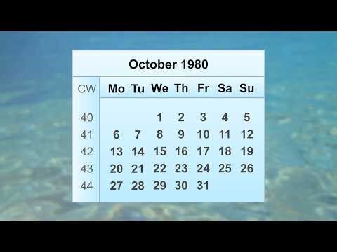October 1980 Calendar