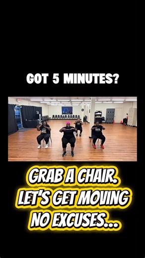 Start strong with a quick seated stretch before your chair workout! Warming up helps increase blood flow, improve flexibility, and protect your joints — especially in low-impact workouts made for all fitness levels. Let’s loosen up and get ready to move! 💪🏽 Only got 5 minutes? 💥 Grab a chair and let’s get moving — no excuses, just results! 💪🏽 #ChairWorkout #SeatedStretch #LowImpactExercise #JointFriendlyFitness | Thick Chick Fitness