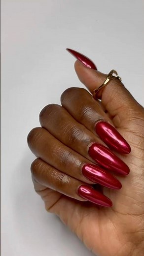 How to Christmas Chrome Nail Tutorial