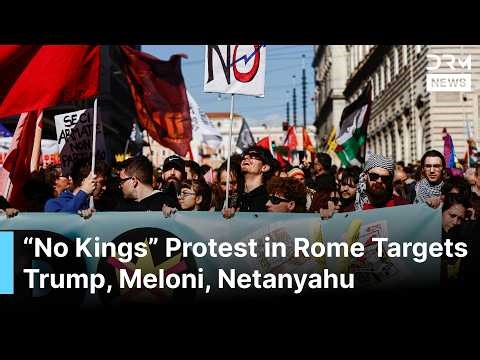 Hundreds of Thousands at “No Kings” Protest in Rome Target Trump, Meloni, Netanyahu | AC1G