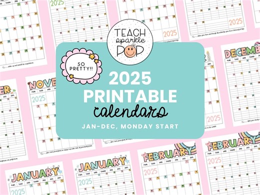 2025 Printable Calendar: Lined & Unlined Monthly Planner (PDF Download) - Etsy