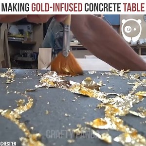 69M views · 170K reactions | Making a gold-infused concrete table By CHEST'ER: youtube.com/c/chesterkrsk | Crafty Panda | Facebook