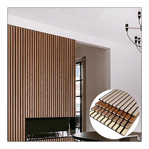 [Hot Item] Music Studio Office Soundproof Polyester Fiber Fabric Wood Slat Acoustic Wall / Ceiling Panels