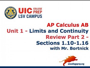 AP Calculus AB - Chapter 1 Review - Part 2