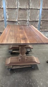 16K views · 1K reactions | All of our tables are finished with a few coats of Polyurethane to give them the perfect finished look, bring out the natural grain of the wood, and of course, protect the table from surface-level scratches and moisture. We think really brings out the best in this walnut wood Melissa table, what do you think? | Harp Design Co. | Facebook