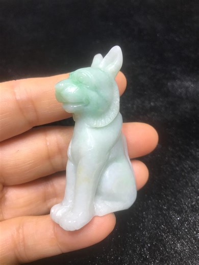 Natural Jadeite Anubis Statue | Hand-carved Egyptian God Figurine | Mythical Gemstone Collectible Decor - Etsy