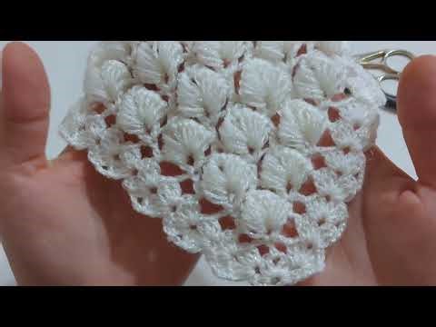 How to Crochet Triangle Shawl / Easy Crochet Knitting 3D Shawl Pattern For Beginners / Crochet Shawl