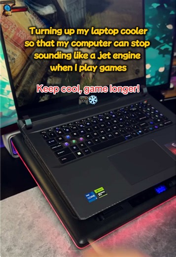 Ultra-quiet turbo cooling pad, perfect for marathon sessions! 💻💨 #LaptopCooler #GamingLaptop#llano #v12