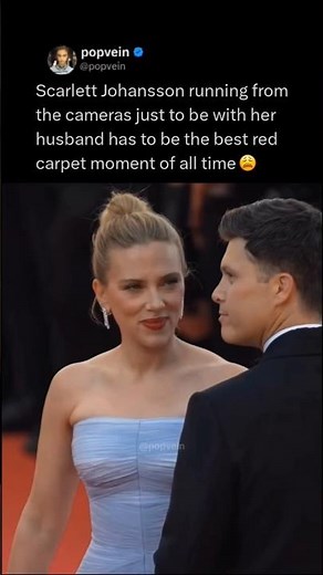 Scarlett Johansson running from the cameras to be with her husband is the best red carpet moment 😩
