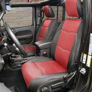 Smittybilt Jeep Wrangler GEN2 Neoprene Front and Rear Seat Covers; Black/Red 577130 (18-26 Jeep Wrangler JL 4-Door) - Free Shipping