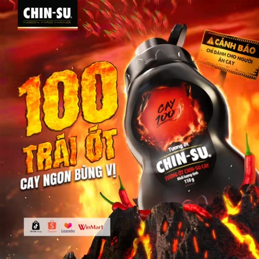 CẢNH BÁO: ĐỘ CAY "ĐỈNH CỦA CHÓP" TỚI RỒI ĐÂY!!! 🔥🔥🔥 Chào mừng các tín đồ "nghiện cay" đến với "chân ái" mới toanh: TƯƠNG ỚT CHIN-SU CAY 100 🌶️🌶️🌶️ ⚠️ Không chỉ cay tương đương 100 trái ớt mà còn thơm lừng và ngon bùng vị! Sinh ra để dành cho những ai dám "nhai" ớt tươi, "nuốt chửng" ớt xắt, và tự tin tuyên bố: "Cay cỡ nào cũng cân!" 🤤 Dù là mì tôm, mì trộn “huyền thoại”, hay các món ăn vặt "khét tiếng" đều được CHIN-SU Cay 100 “cook” cay bùng nổ! Hãy sẵn sàng "thử lửa" vị giác để thoả mãn