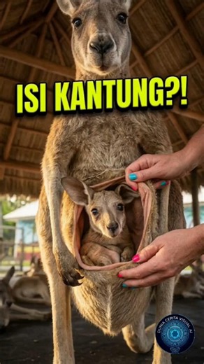 Intip Dalamnya Kantung Kanguru, Ternyata Kaya Gini! 😱 #kanguru #faktahewan