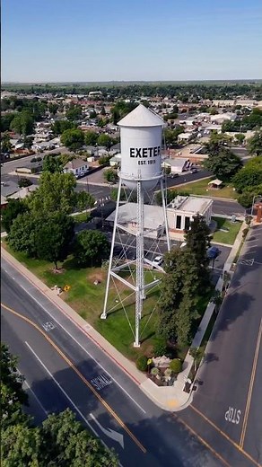 Exeter’s Water Tower from Above – Small Town Charm in California’s Central Valley