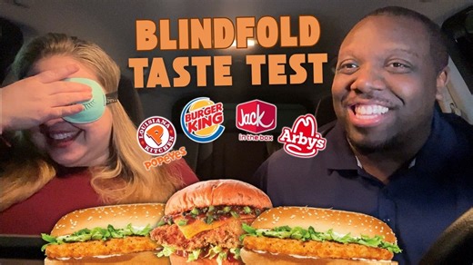 Can My Wife Guess The FAST FOOD Chicken Sandwich! [Blindfold Taste Test] | Kristin And Jamil