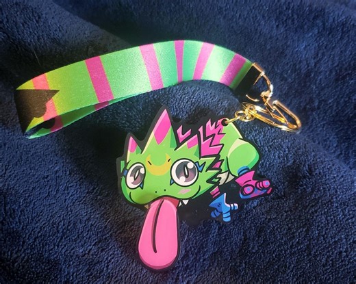 Digimon Gekkomon Wiggling Acrylic Keychain & Lanyard - Etsy