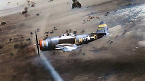 A WWII Battle scene with the P-47M 44-21237 “Marion, North Dakota Kid” LM-C of the 56th Fighter Group in flight. The Thunderbolt was flown by 2/Lt. Walter Sharbo. P-47 documentary collection: https://youtu.be/hCp5-zTuGqE 56th Fighter Group brief overview: * First Mission: 13 April 1943 * Last Mission: 21 April 1945 *Total Missions: 447 * Aircraft Missing in Action (MIA): 128 Enemy Aircraft Claims: * Air-to-Air Victories: 674 * Ground Victories: 311 #WWII #P47 #history #avgeek #aviationlovers | A