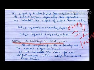 Steps involved in backpropagation - lecture 36/ machine learning