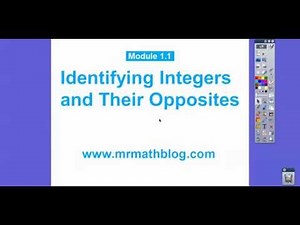 Identify Integers and Their Opposites - Module 1.1