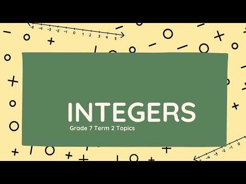 Grade 7 Term 2 Topic - Integer Basics