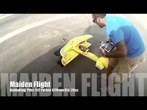 HobbyKing® First Flight DLE-20cc™ Pitts-S12 Python (Crash at the end)