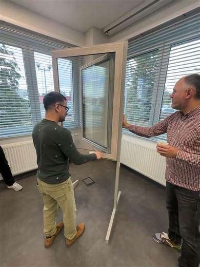 Testing the new Avora Doors triple pane casement window with a slim frame .