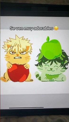 Pintamos estos gatitos como BAKUGO y DEKU 🧡💚 #artworkout #art #ipadgame #arte #juegos #bnha #mha