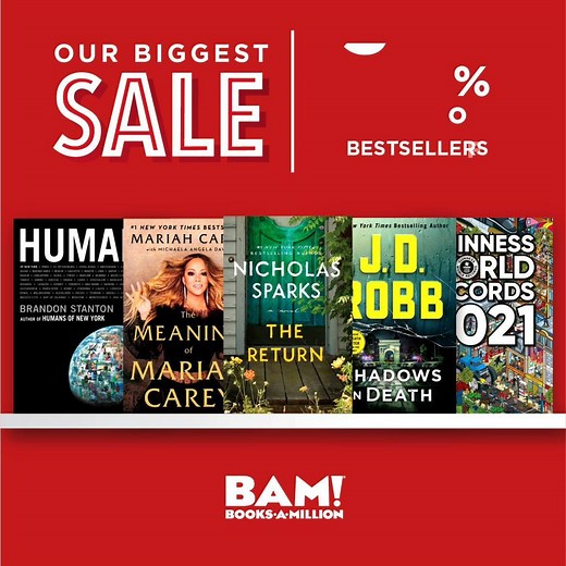 Our biggest sale starts NOW! Get 50% off new bestsellers like THE RETURN by Nicholas Sparks and HUNDREDS of others! Stock up in-store and online: https://bit.ly/37VHbYQ | Books-A-Million