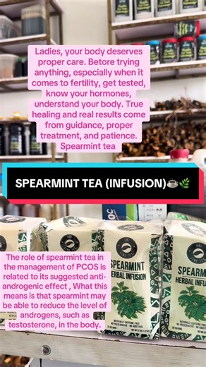 Spearmint , spear mint , spearmint tea, pcos, androgen, testosterone, progesterone, hormone , herbs 🌿