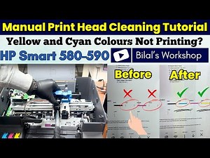 Manual Print Head Cleaning Tutorial HP Smart Tank 580, 581, 585, and 590 Printer