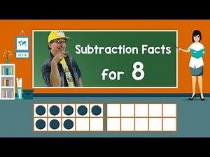 Practice Our Subtraction Facts for 8 | Subtraction Song | Math Song for Kids | Jack Hartmann