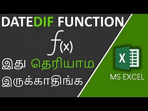DATEDIF Formula in Excel Tamil