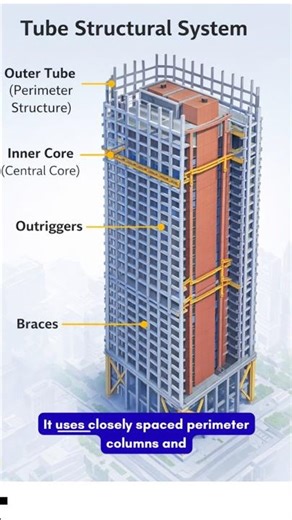 Tube Structural System in Tall Buildings #structuralengineering #highriseconstruction