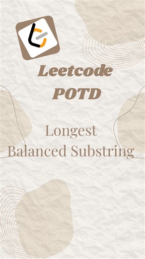 Shreyansh Dubey | Software Developer on Instagram: "Longest Balanced Substring one of the most intuitive substring problems once you see the pattern. This problem tests your understanding of substrings, distinct elements, and frequency balance. Using a nested approach, we generate substrings, track distinct character frequencies, and check if all frequencies are equal. Whenever the substring is balanced, we update the maximum length. In short: generate substrings → compare distinct frequencies →