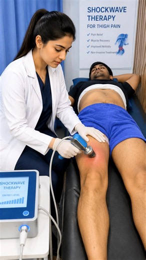 Thigh Pain Shockwave Therapy Treatment | Fast Muscle Pain Relief Physiotherapy Session #painrelief