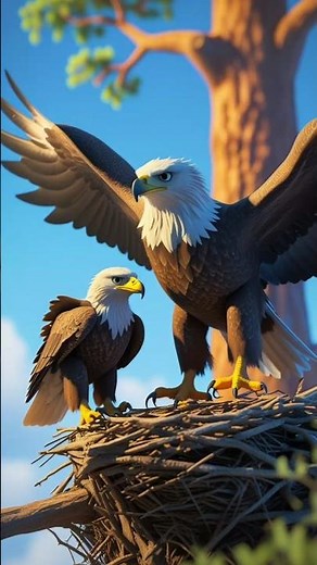 Eagle Teaches Its Young to Fly 🦅❤️ | Heartwarming Wildlife Moment!