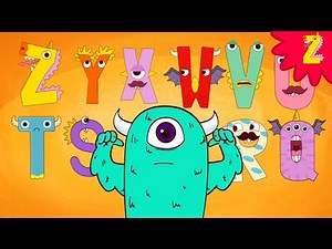 Backwards alphabet song 'Monster CBA' (Tebahpla 4) l Phonics & Nursery Rhymes for kids l ZooZooSong