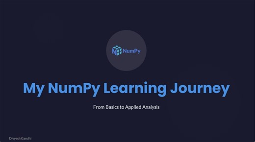 #dataanalyst #aspiringdataanalyst #numpy #pythonfordataanalysis #dataanalytics #datasciencebeginner #learningjourney #githubportfolio #pythonprojects #analyticsskills #fresher #consistency #upskilling | Divyesh Gandhi