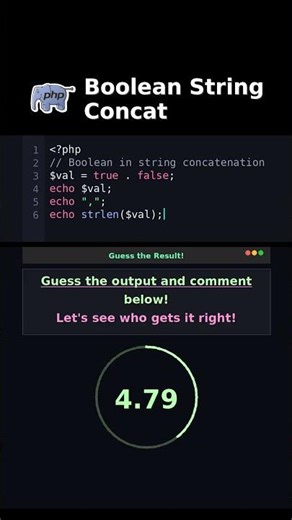 Boolean String Concat #PHP