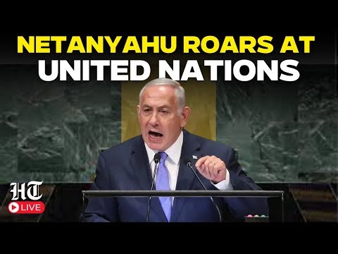 UNGA LIVE | Netanyahu wears QR code pin for October 7 remembrance during U.N. speech | Hamas | Gaza