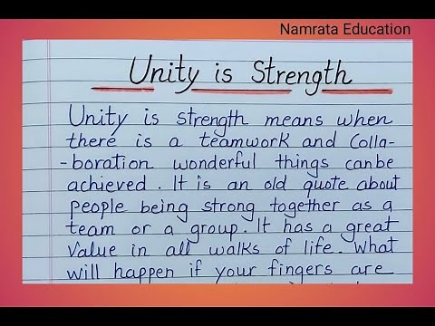 Paragraph writing on Unity is Strength in English / Essay on Unity is Strength