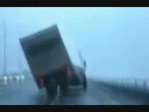 Semi Truck Blown Over By Wind ! ! !