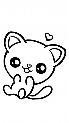 como dibujar un gato facil y bonito