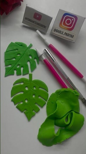 How To Make fondant palm leaf without cutter Palm leaf tutorial