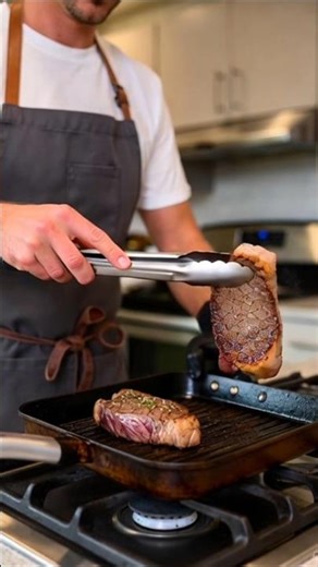 Grill Marks Focus): 🔥 Get the PERFECT Grill Marks Indoors! Easy Steakhouse Steaks on a Griddle Pan