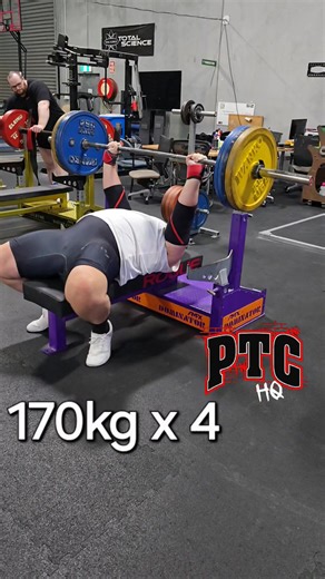 Aaron benching 170kg x 4 | ProRaw Powerlifting