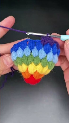 Crocheting a colorful stitch