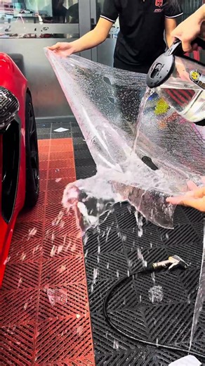 Trick to put a ppf sticker on the rearview mirror #AutomotiveTips #MechanicLife #AutoEducation