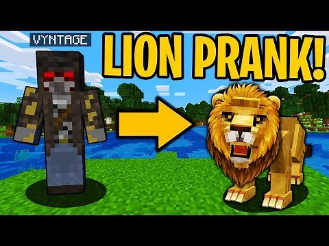 PRANKING AS A LION IN MINECRAFT! - Minecraft Trolling Video