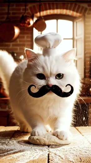 ou ordered a Pizza but the Chef is a Cat with a better mustache than yours 🍕🐱 #Shorts #FunnyCats